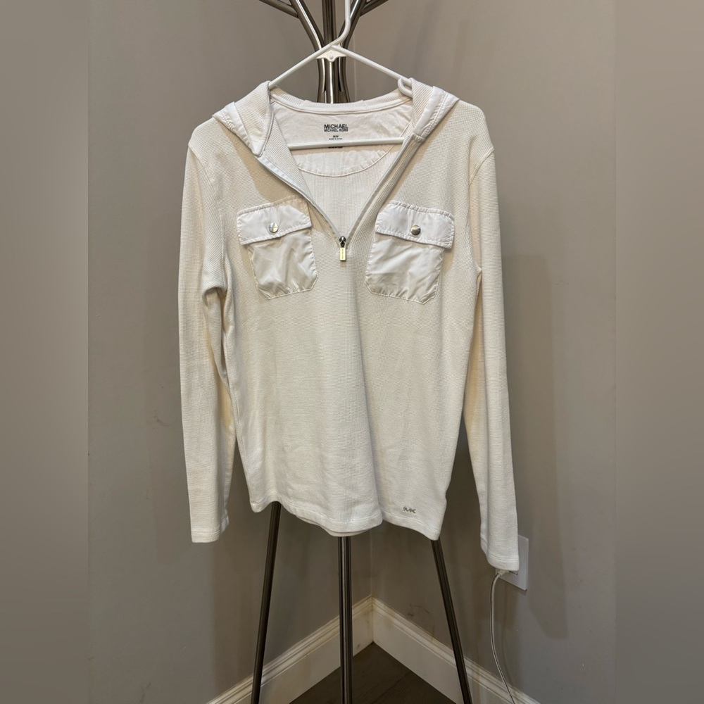 Michael Kors Off-White Hooded Top
